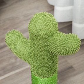 PawHut Arbore de Zgâriat pentru Pisici, Design Cactus cu Sisal, Ideal pentru Pisici Adulte și Pui, 40x40x65cm, Verde | Aosom Romania
