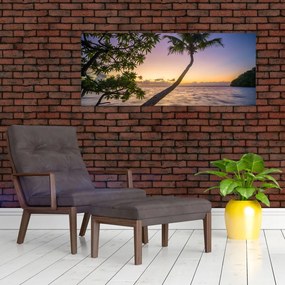 Tablou cu palmier pe plajă (120x50 cm)