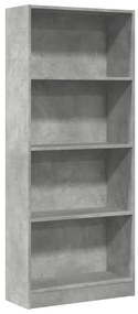 857815 vidaXL Bibliotecă, gri beton, 60x24x143 cm, lemn prelucrat