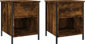 vidaXL Noptiere, 2 buc., stejar fumuriu, 40x42x50 cm, lemn compozit