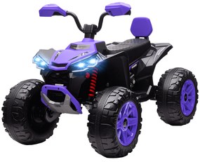 AIYAPLAY Quad electric pentru copii, vehicul electric 24V cu 4 roți, faruri, conexiune USB, funcție MP3, 6,5 km/h, 3-8 ani | Aosom Romania