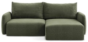 Colțar verde extensibil/cu spațiu de depozitare (cu colț pe partea dreaptă) Kalena – Makamii