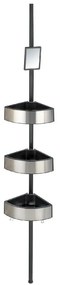 Raft telescopic pentru duș Wenko Prea Silver/Black, 27 x 20 cm