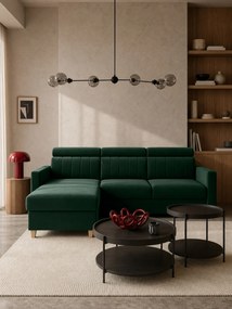 Colțar extensibil Vario universal dreapta/stânga - catifea verde Bluvel 78