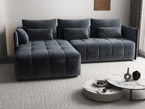 Colțar extensibil dumonde cu ladă de depozitare si sezut confortabil din spuma high-density, Malta Euphoria Grafit 235x185 cm