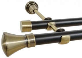 Galerie dubla fara inele duo PRINCE 19/19 mm negru aur antic (Alege marime: 160 cm)