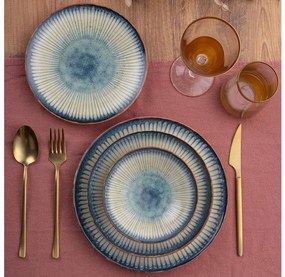 Set de veselă 24 piese, din porțelan, albastru