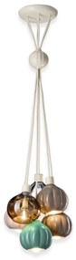 Lustra cu 6 pendule design italian realizat manual din ceramica si sticla AFOXÉ Mix