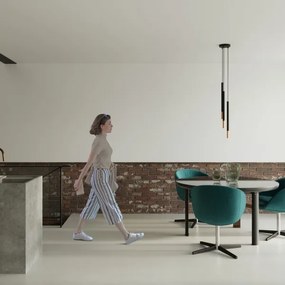 Lustră pe cablu MOSAIC 3xG9/12W/230V neagră/cuprurie