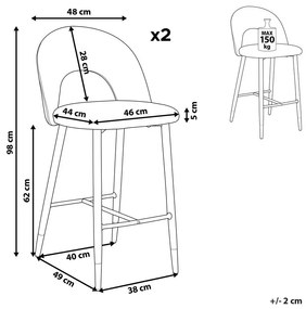 Set 2 buc scaun tip bar Fabian (bej). 1078837