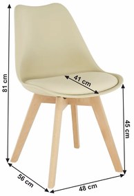 Scaun, cappuccino vanilie fag, BALI 2 NEW - Livrare rapida Bej