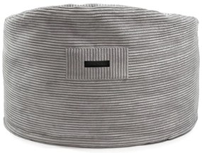 Fotoliu puf pentru copii crem cu tapițerie din catifea reiată Om 85 – SLOWDOWN