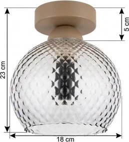 BRILAGI - Plafonieră LED R GLASS 1xE27/60W/230V Ø 18 cm bej/gri fumuriu