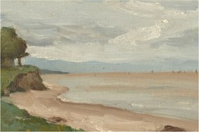 Tablou - Jean-Baptiste-Camille Corot, Beach Near Etretat, reproducere (90x60 cm)