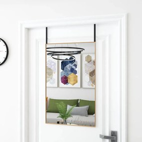 Oglinda pentru usa, auriu, 50x80 cm, sticla si aluminiu 1, Auriu, 50 x 80 cm