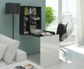 Masă PC Harby negru + alb lucios. 780205