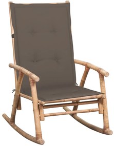 vidaXL Scaun balansoar cu pernă, bambus