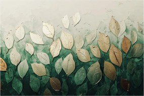 Tablou - Frunze verzi-aurii (90x60 cm)