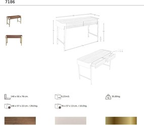 Birou deosebit design LUX Walnut-Bej