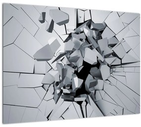 Tablou pe sticlă abstracție 3D (70x50 cm)