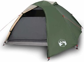 vidaXL Cort de camping cupolă pentru 4 persoane, verde, impermeabil