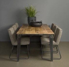 Masa dreptunghiulara din lemn de mango 220x100x78 cm maro/negru