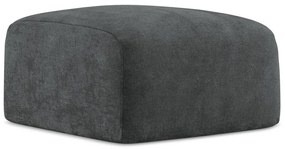 Taburet gri închis cu tapițerie din chenille Leila – Makamii