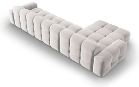 Colțar gri deschis cu tapițerie din catifea (pe partea stângă) Kendal – Micadoni Home