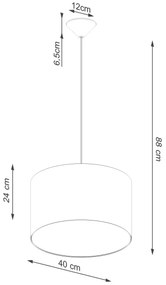 Lustră pe cablu Sollux SL.1404 NOVA 1xE27/15W/230V d. 40 cm alb