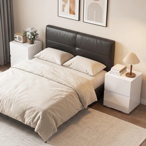 HOMCOM Set de 2 Noptiere cu 2 Sertare, Alb | Aosom Romania