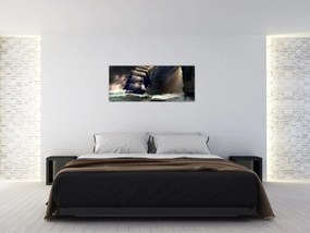 Tablou - Navă printre recife (120x50 cm)