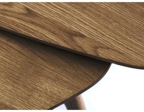 Măsuțe de cafea maro 2 buc. cu aspect de lemn de stejar 70x100 cm Adda – Unique Furniture