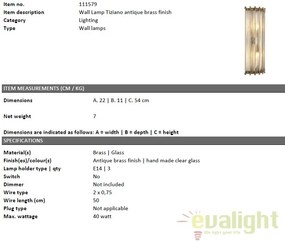 Aplica eleganta design LUX Tiziano, alama antic 111579 HZ