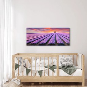 Tablou - ferma cu flori (120x50 cm)