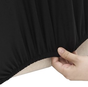 Husa elastica pentru canapea cu 3 locuri poliester jersey negru 1, Negru, Canapea cu 3 locuri