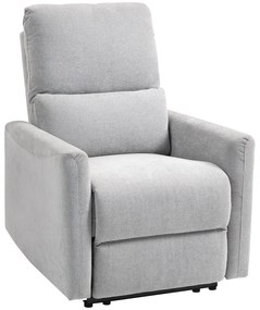 HOMCOM Fotoliu inclinabil fotoliu relax manual spătar și suport de picioare reglabile, șezut căptușit, material din in, gri | Aosom Romania