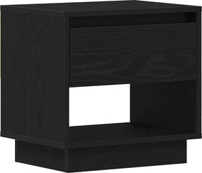 vidaXL Noptieră cu sertar Stejar Negru 45 x 34 x 44 cm Lemn compozit