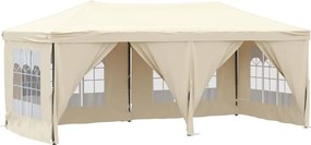 vidaXL Cort pliabil pentru petrecere, pereți laterali, crem, 3x6 m