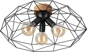 Brilagi - Plafonieră WOODY BASKET 3xE27/60W/230V, diam. 60 cm, stejar