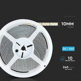 Banda led SMD 2835 V-TAC Samsung, CRI95+, lumina calda(3000K), 18W/m,1500 lm/m, 240 leduri/m, 24V, IP20