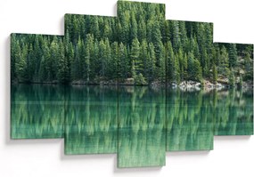 Tablou - Coniferi lângă lac (150x105 cm)