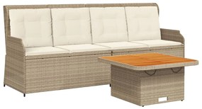 3262104 vidaXL Set mobilier de grădină cu perne, 3 piese, bej, poliratan