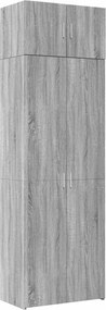 vidaXL Dulap de depozitare, sonoma gri, 70x42,5x225, lemn prelucrat