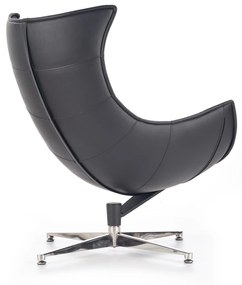 Fotoliu tapitat Luxor negru - H 96 cm