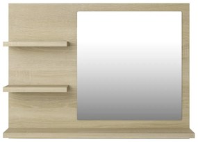 Oglinda de baie, stejar Sonoma, 60 x 10,5 x 45 cm, PAL Stejar sonoma