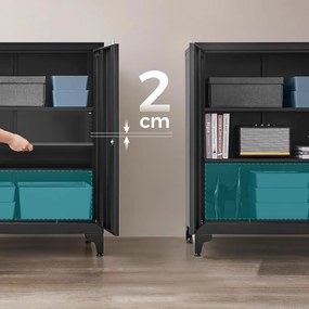 Dulap metalic multifuncțional RAVEN, 40x80x90 cm, negru SongmicsHome