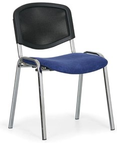 Scaun de conferinta Viva Mesh - picioare cromate, albastru/negru