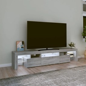 Comoda TV cu lumini LED, gri sonoma, 200x36,5x40cm 1, sonoma gri, 200 x 36.5 x 40 cm