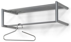 Cuier de perete argintiu cu raft din metal 80 cm Smooth – Spinder Design