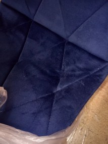 OFERTA Scaun de sufragerie catifelat albastru LIBRA cu picioare negre II. calitate